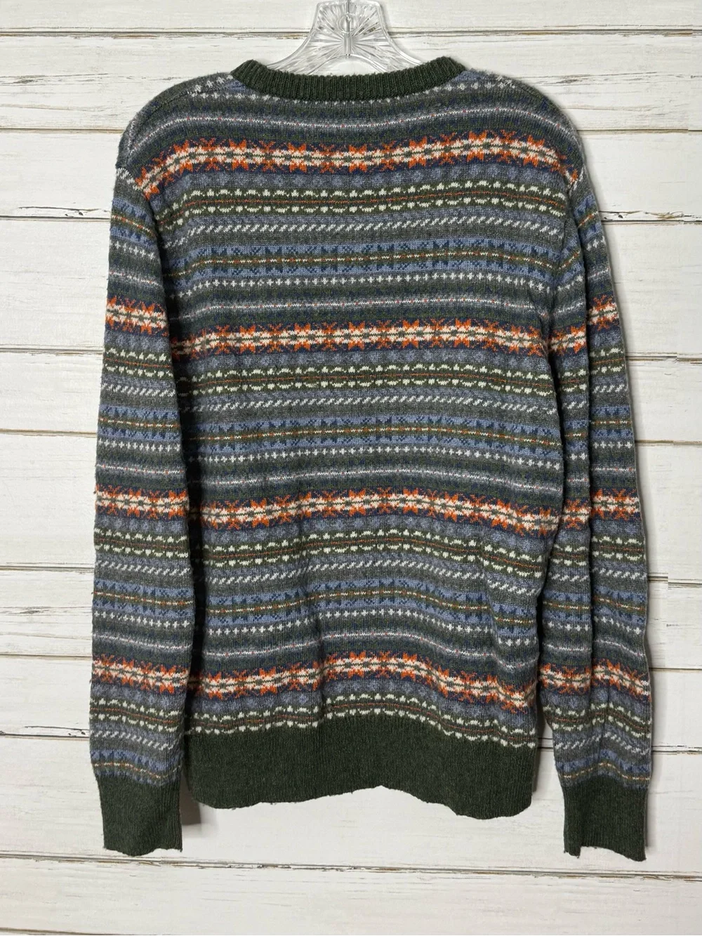 J.Crew Men’s Fair Isle Lambswool Blend Sweater Size L